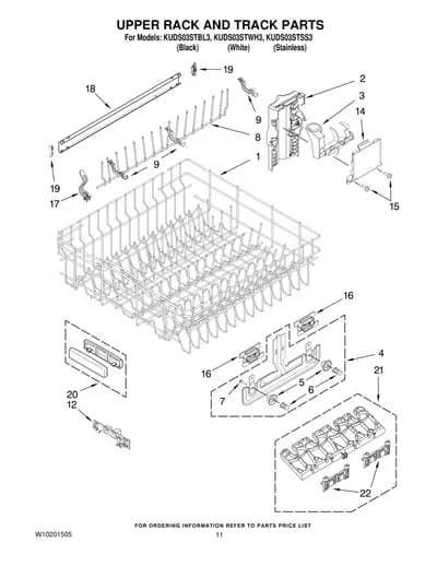 UPPER RACK AND TRACK PARTS
