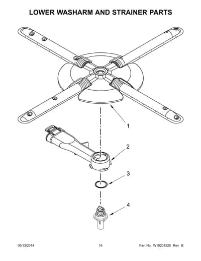 LOWER WASHARM AND STRAINER PARTS