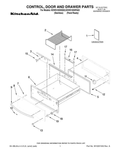 CONTROL, DOOR AND DRAWER PARTS