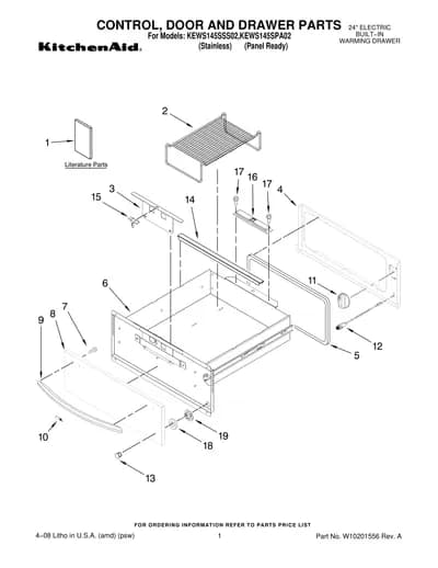 CONTROL, DOOR AND DRAWER PARTS