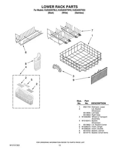 LOWER RACK PARTS