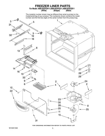 FREEZER LINER PARTS