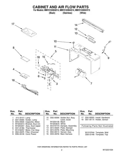 CABINET AND AIR FLOW PARTS