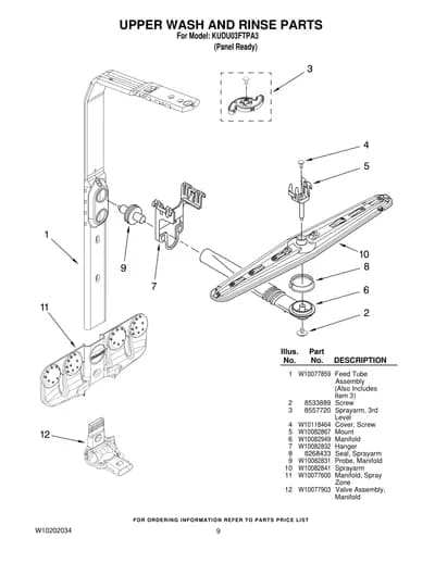 UPPER WASH AND RINSE PARTS