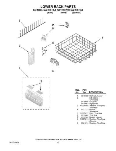 LOWER RACK PARTS