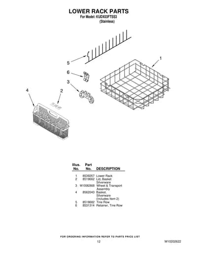 LOWER RACK PARTS