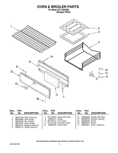 OVEN & BROILER PARTS