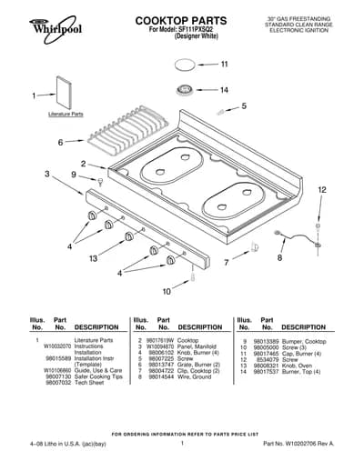 COOKTOP PARTS
