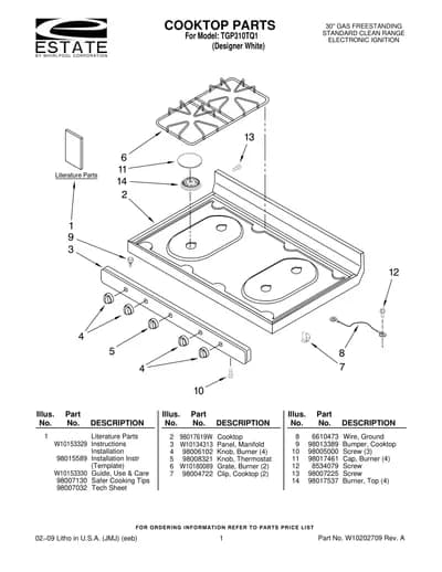 COOKTOP PARTS