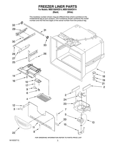 FREEZER LINER PARTS