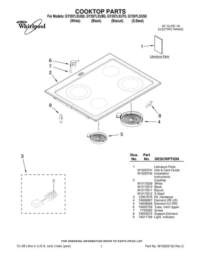 COOKTOP PARTS