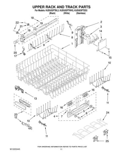 UPPER RACK AND TRACK PARTS