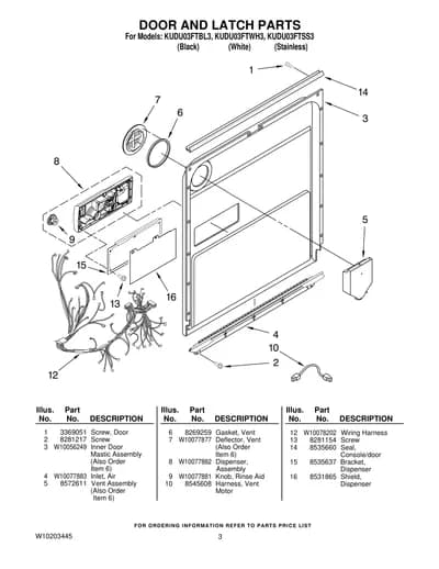 DOOR AND LATCH PARTS