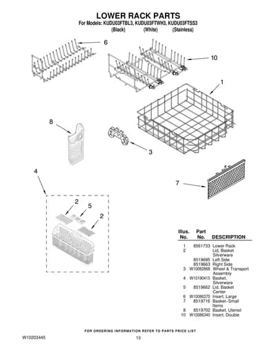 LOWER RACK PARTS