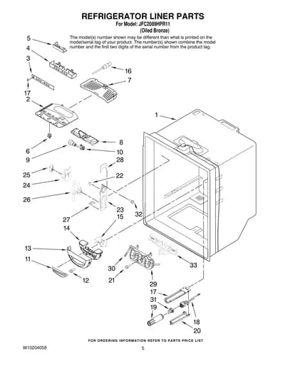 REFRIGERATOR LINER PARTS