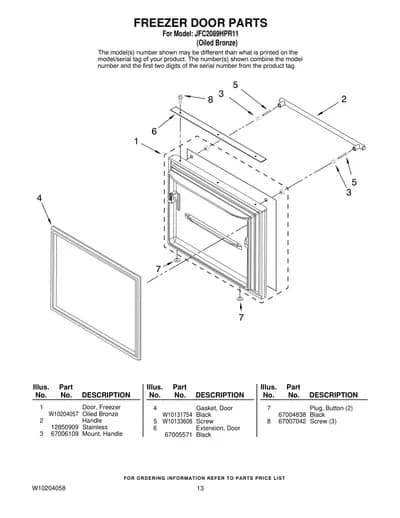 FREEZER DOOR PARTS