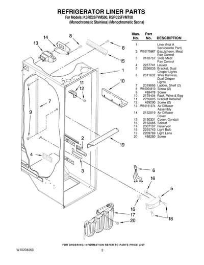 REFRIGERATOR LINER PARTS