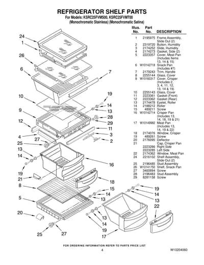 REFRIGERATOR SHELF PARTS