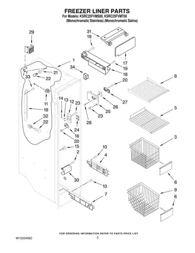 FREEZER LINER PARTS