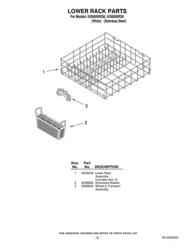 LOWER RACK PARTS