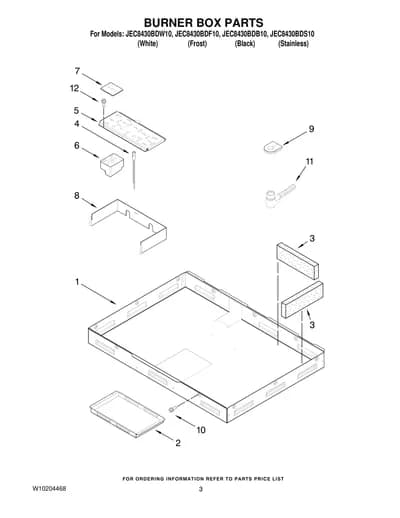 BURNER BOX PARTS