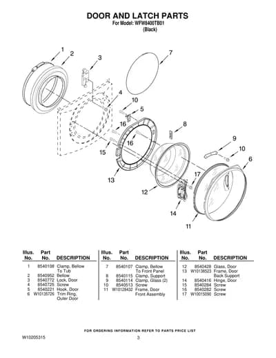 DOOR AND LATCH PARTS