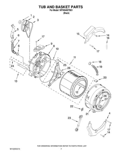 TUB AND BASKET PARTS