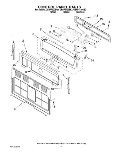 CONTROL PANEL PARTS