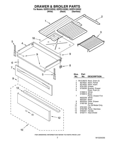DRAWER & BROILER PARTS