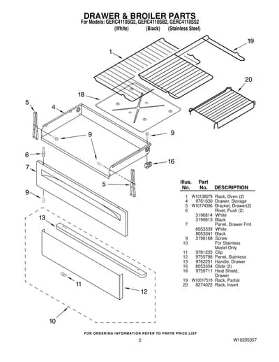DRAWER & BROILER PARTS