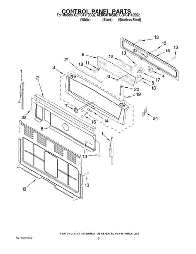 CONTROL PANEL PARTS