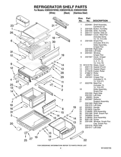 REFRIGERATOR SHELF PARTS