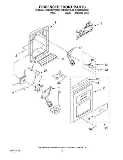 DISPENSER FRONT PARTS