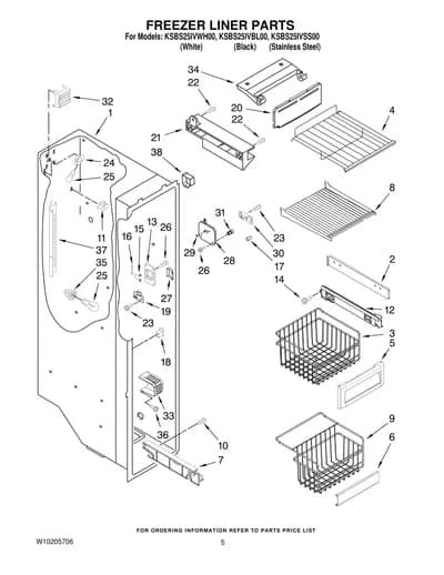 FREEZER LINER PARTS