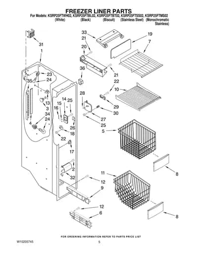 FREEZER LINER PARTS