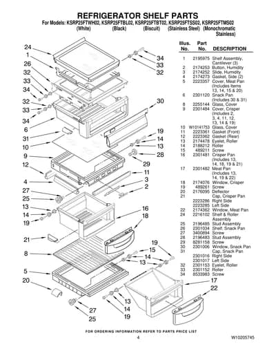 REFRIGERATOR SHELF PARTS