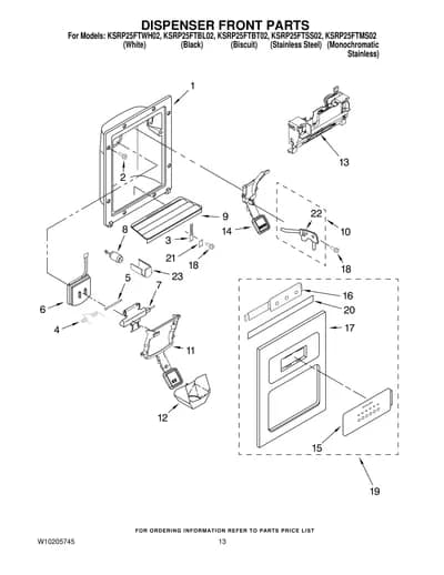 DISPENSER FRONT PARTS