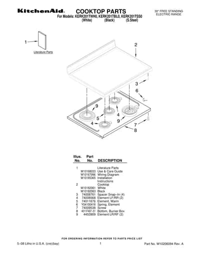 COOKTOP PARTS