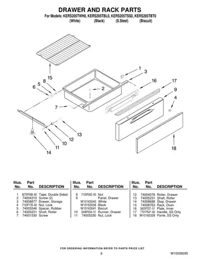 DRAWER AND RACK PARTS