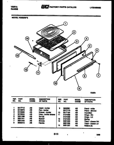 BROILER DRAWER PARTS
