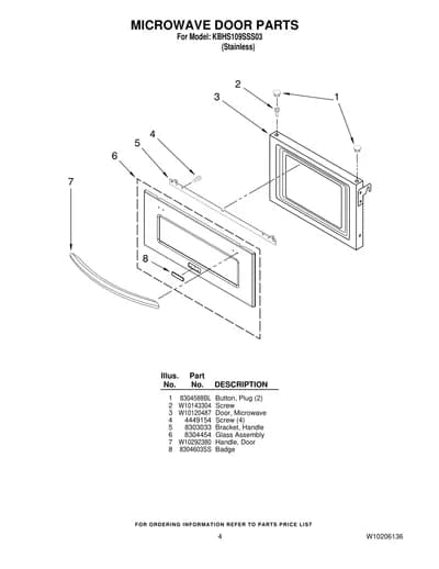 MICROWAVE DOOR PARTS