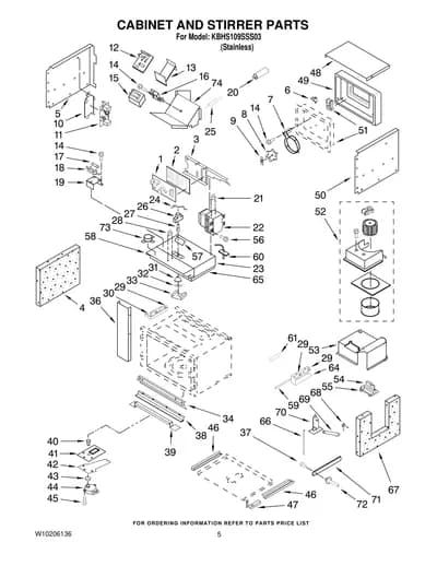 CABINET AND STIRRER PARTS