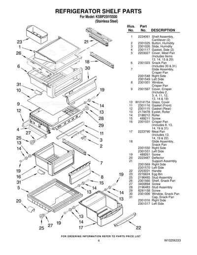REFRIGERATOR SHELF PARTS