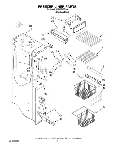 FREEZER LINER PARTS
