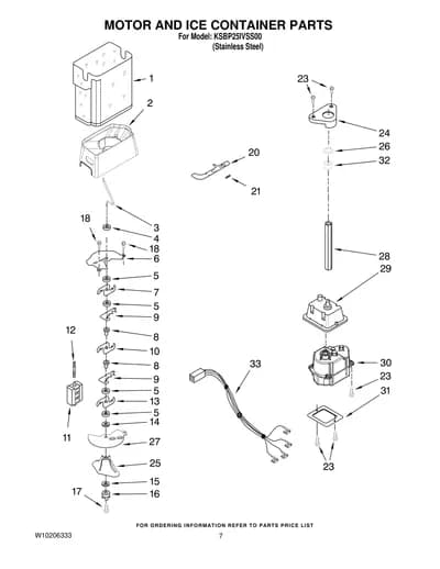 MOTOR AND ICE CONTAINER PARTS