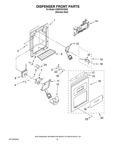 DISPENSER FRONT PARTS