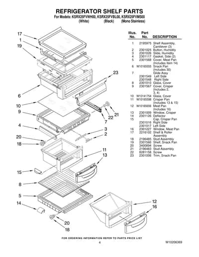 REFRIGERATOR SHELF PARTS