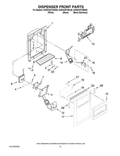 DISPENSER FRONT PARTS