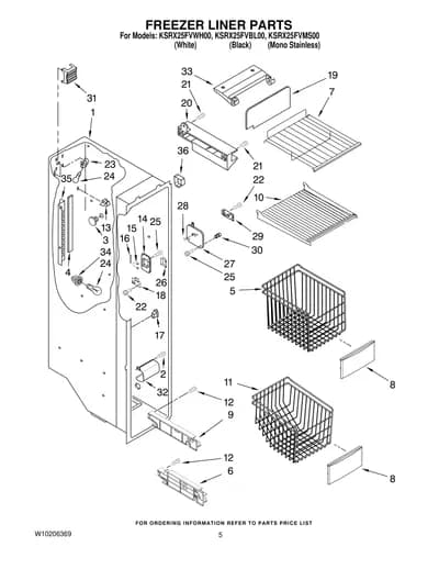 FREEZER LINER PARTS
