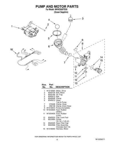 PUMP AND MOTOR PARTS
